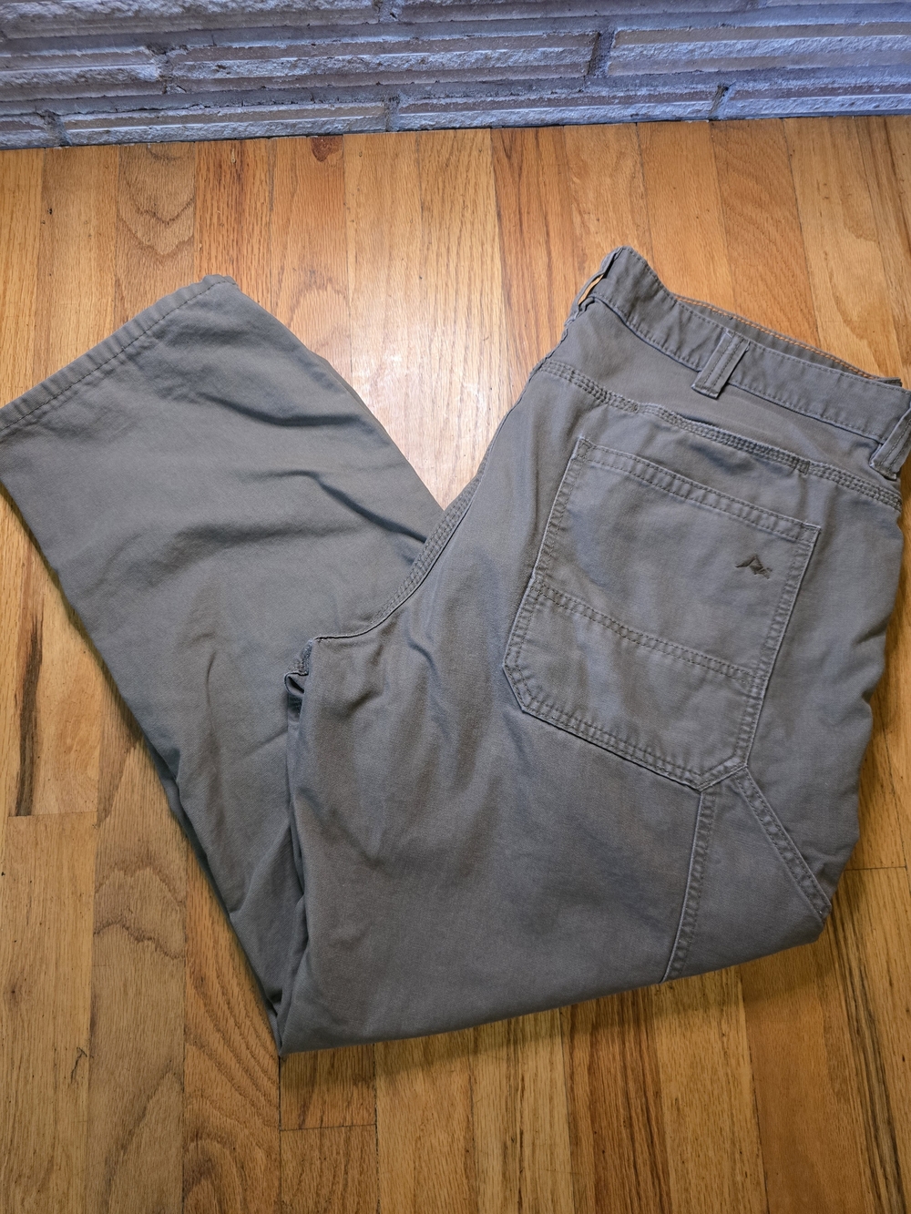 Ridgecut Toughwear Work Pants Men's 38x30 Olive Gray Utility Carpenter Canvas